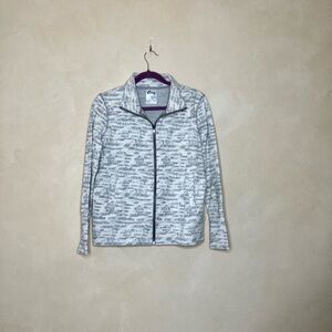 Gray Patterned Zip-Up Jacket